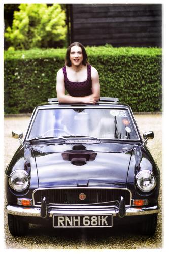 Courtney in Richard's MGB