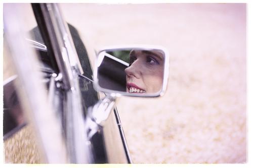 Courtney in Richard's MGB