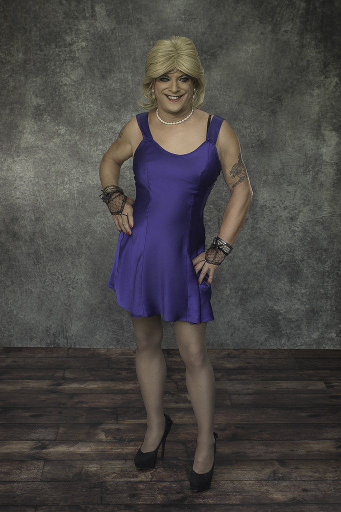Cheryl in blue dress