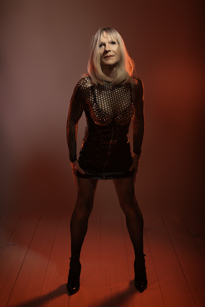 Nia punk look with red lighting