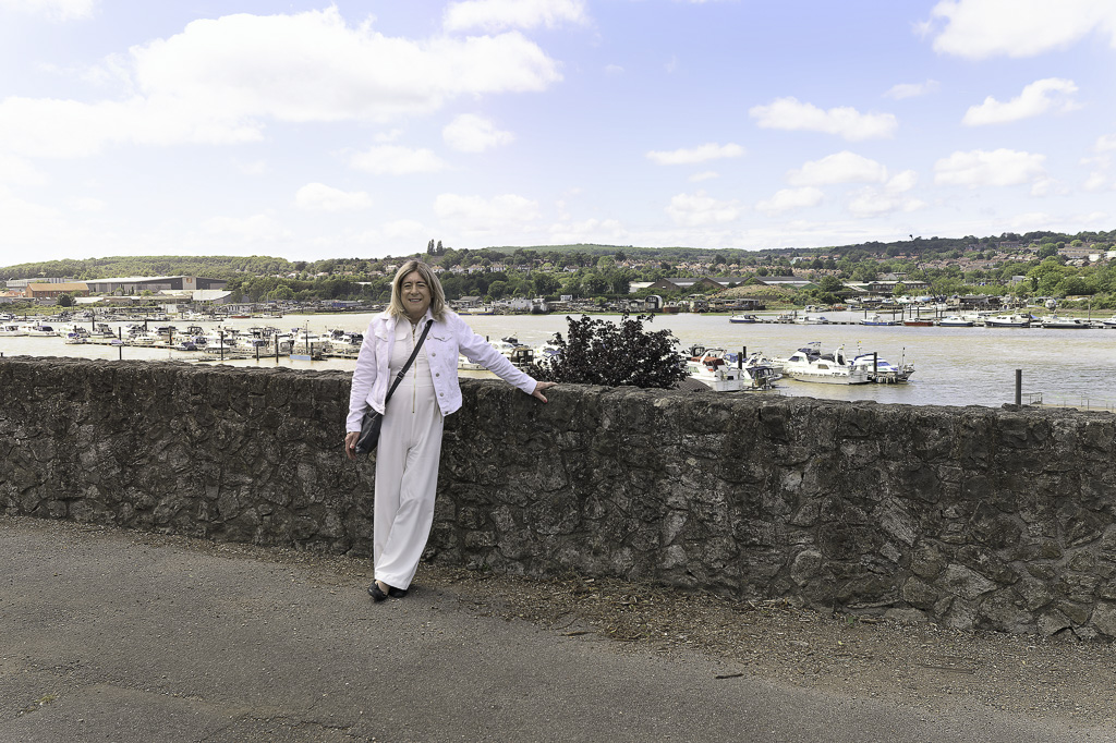 Nicola with river Medway in background
