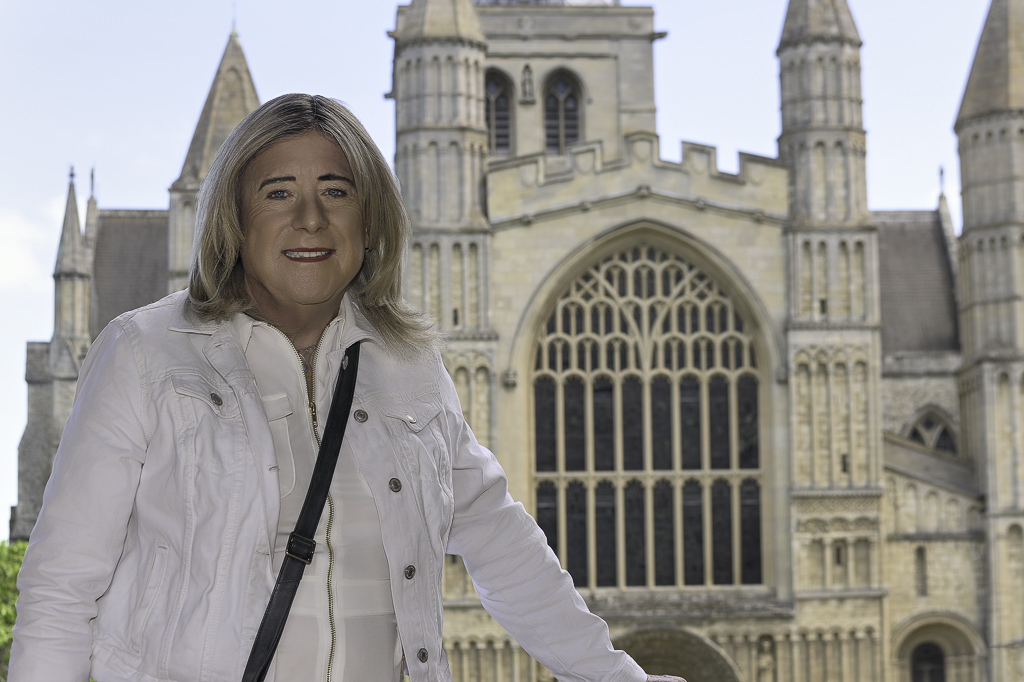 Nicola in front of Rochester Cathedral