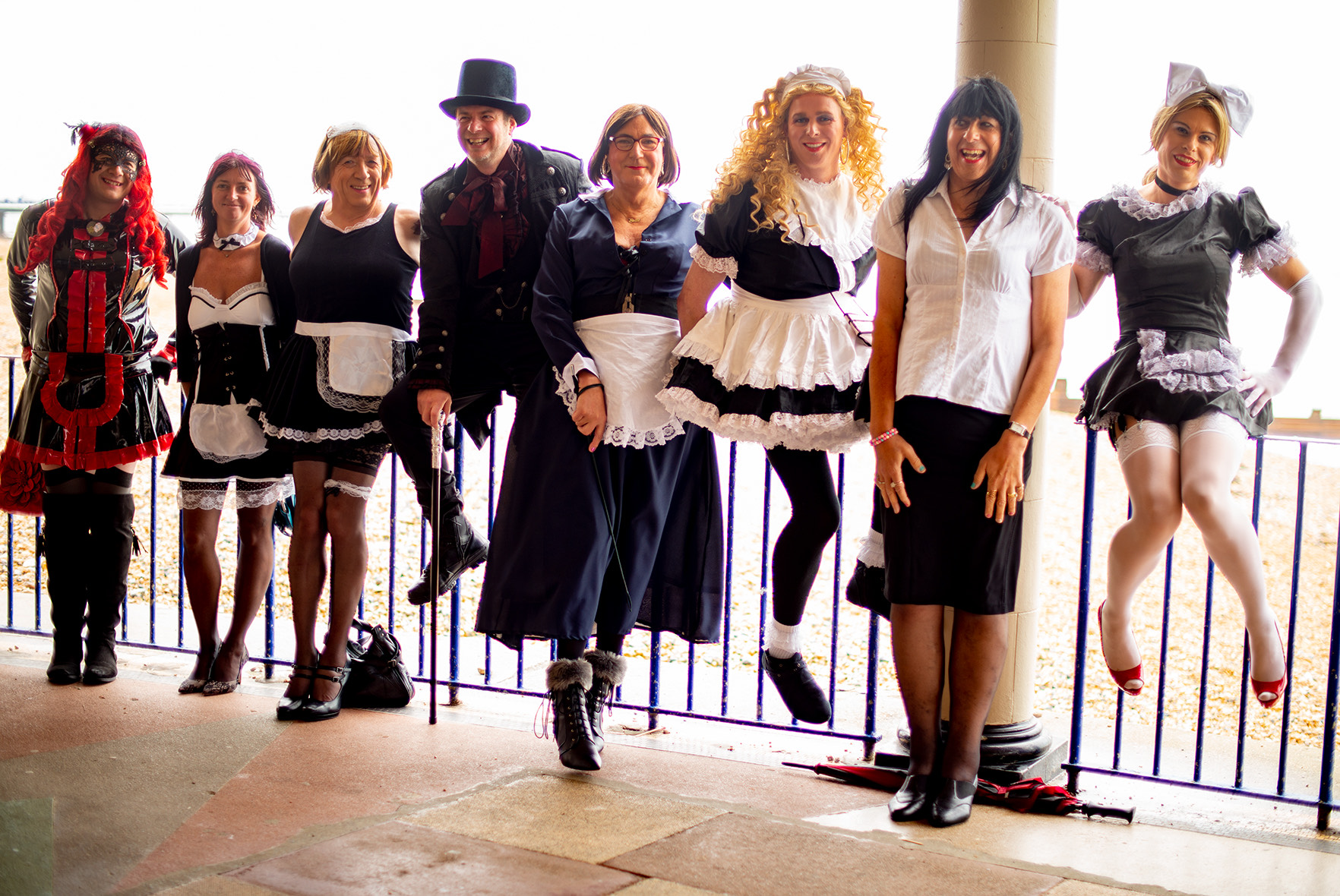 Richard in Steampunk Outfit and Maids at Transliving Weekend Eastbourne